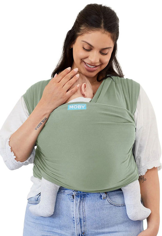 elastisches Moby Wrap Tragetuch in der Farbe Classic Pear