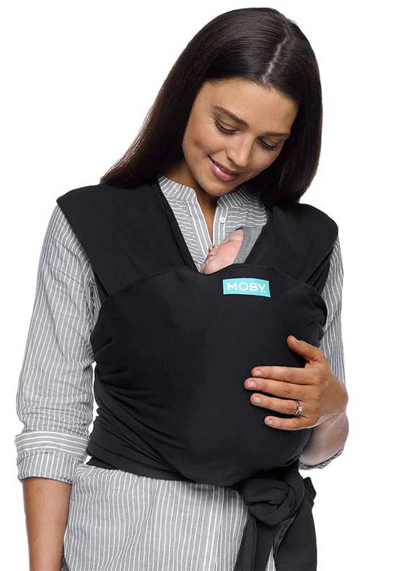 elastisches Moby Wrap Tragetuch in der Farbe Classic  black
